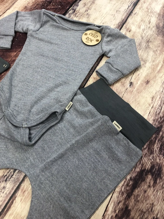 Rostoucí celoroční MERINO komplet Lambio, DR - Šedý melír*