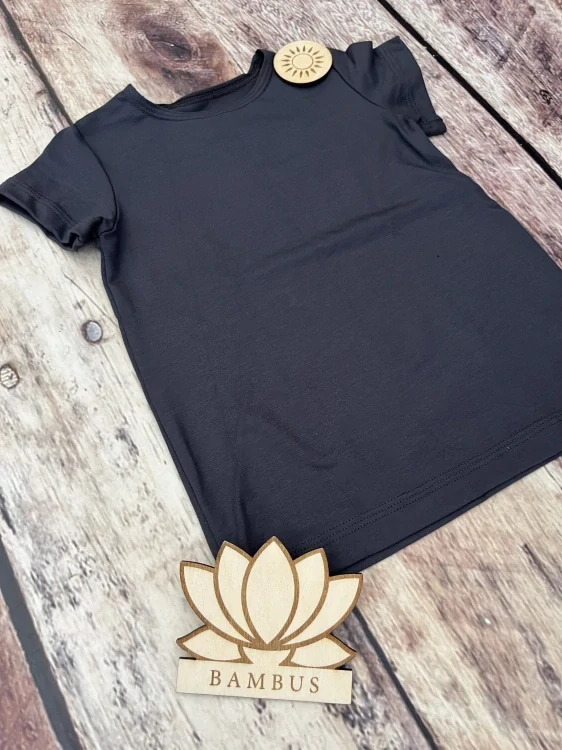 Dětské BAMBUSOVÉ triko ZM Basic, KR - Tmavě šedé