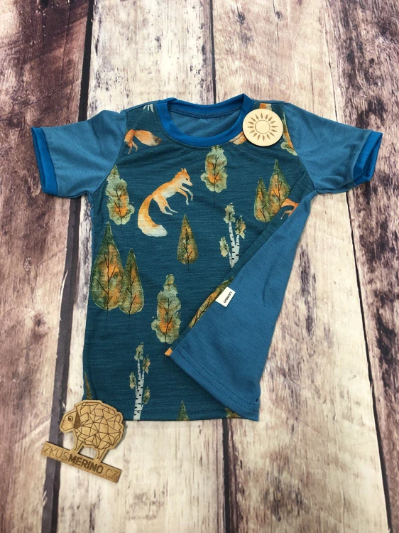 Letní MERINO tričko Lambio, KR - Lišky*