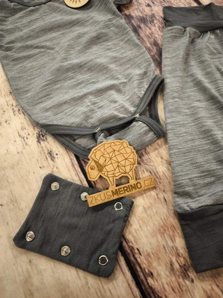 Rostoucí letní MERINO komplet Lambio, KR - Šedý melír*
