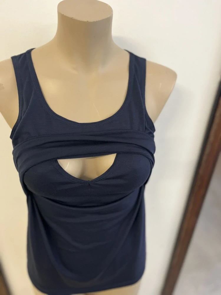 Dámské MERINO/LYCRA kojicí tílko ZM Basic - Tmavě modré