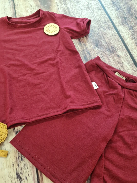 Dětský letní merino/lycra komplet/pyžamo Lambio, KR - Javor