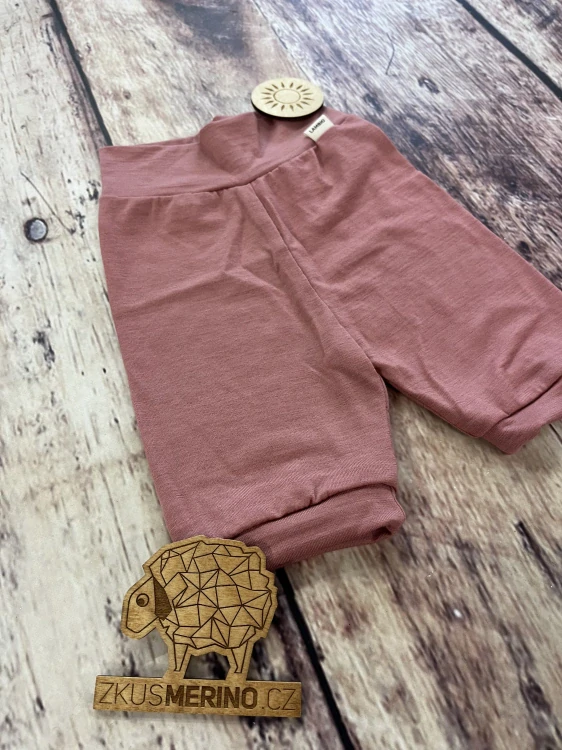 Letní MERINO capri kraťasy Lambio - Dusty rose