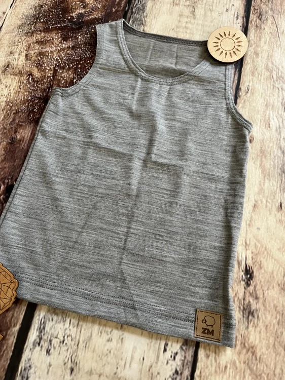 Dětský MERINO/LYCRA nátělník ZM Basic - Šedé melé