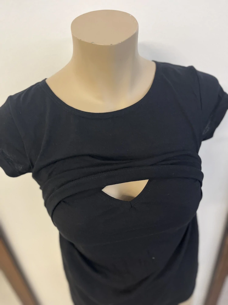 Dámské letní MERINO kojící tričko ZM Basic, KR - Černé