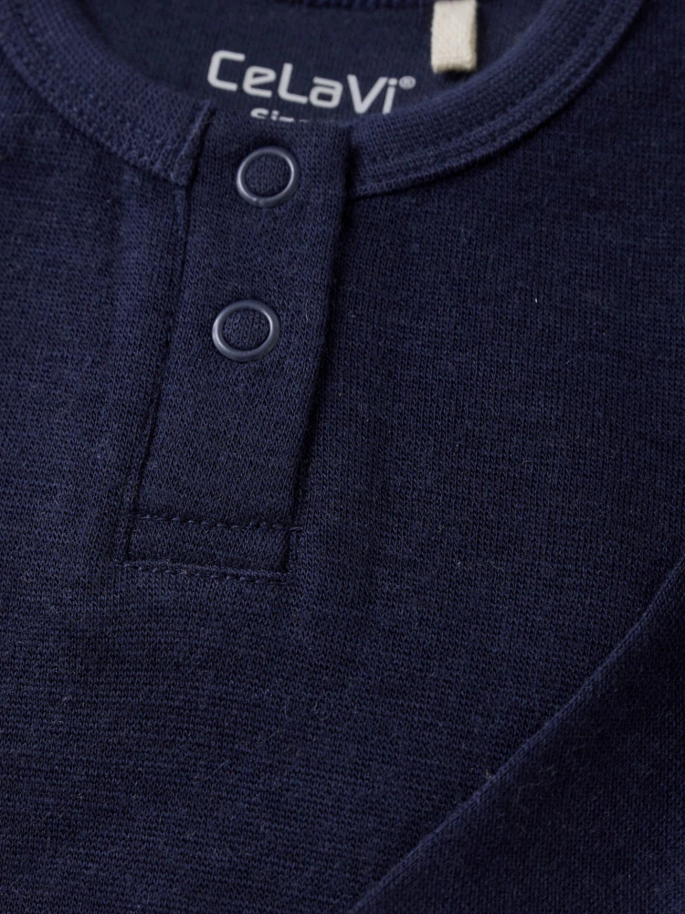 Celoroční merino/viskóza body CeLaVi, DR - Jednobarevné - Night Sky