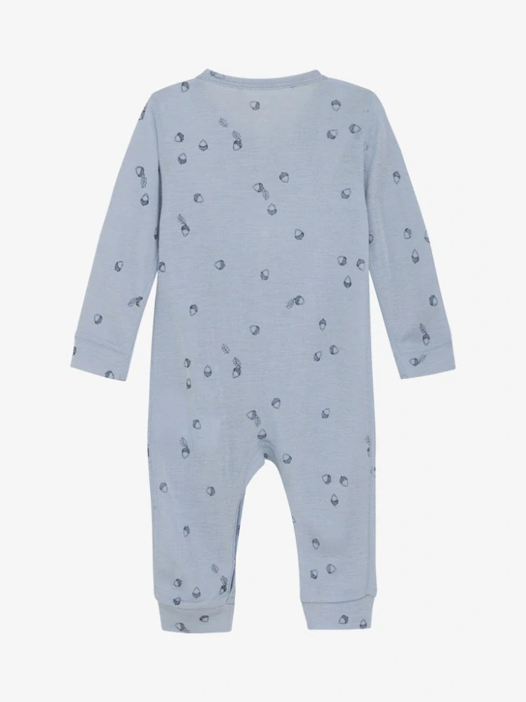 Celoroční merino/hedvábí overal Fixoni - Celopotisk - Blue Fog