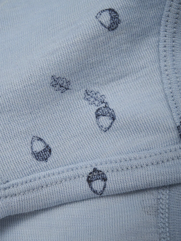 Celoroční merino/hedvábí body Fixoni, DR - Celopotisk - Blue Fog