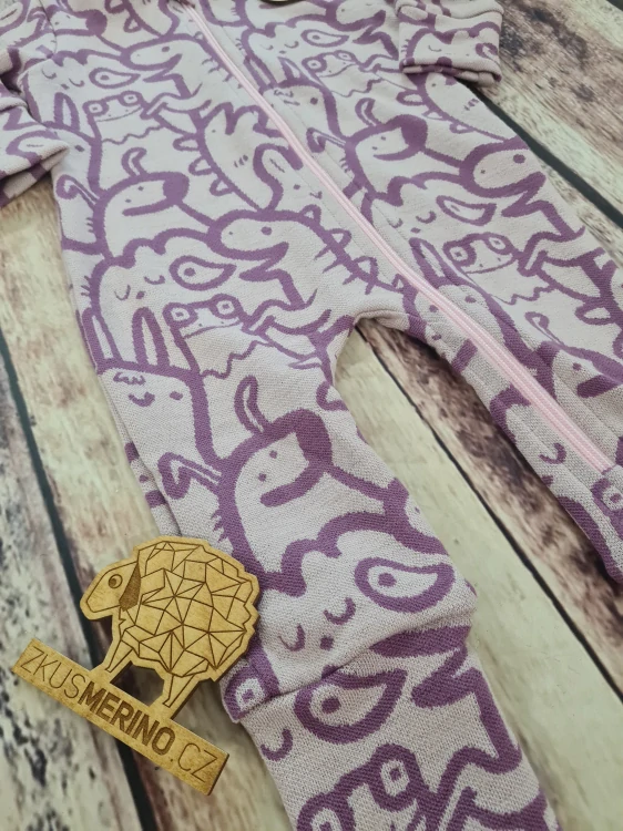 Rostoucí zimní MERINO overal Lambio, DR - Postavičky Mauve