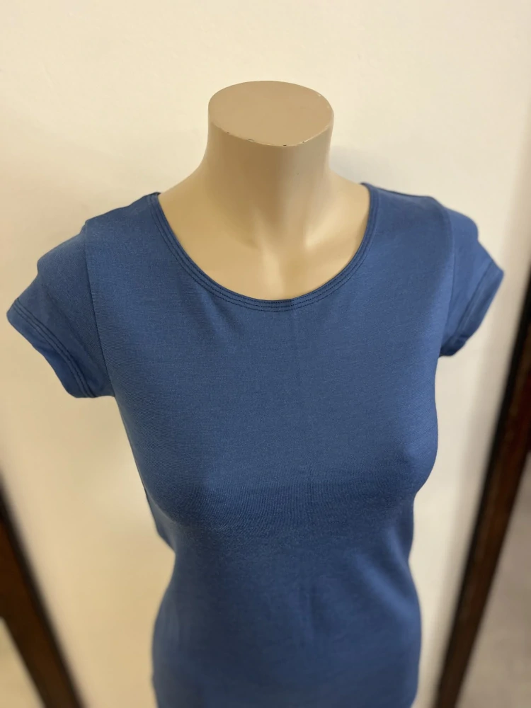 Dámské celoroční merino tričko ZM Basic, KR - Středně modré