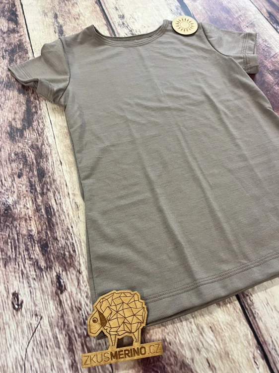 Letní junior MERINO tričko ZM Basic, KR - Moka
