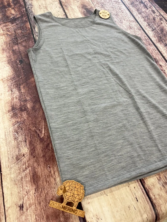 Pánské MERINO/LYCRA tílko ZM Basic - Šedé melé