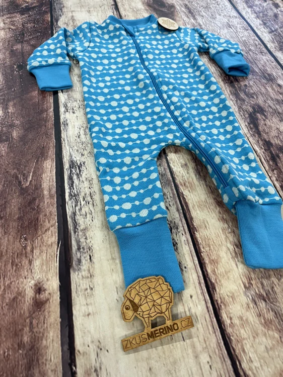 Rostoucí zimní MERINO overal Lambio, DR - Korálky tyrkysové