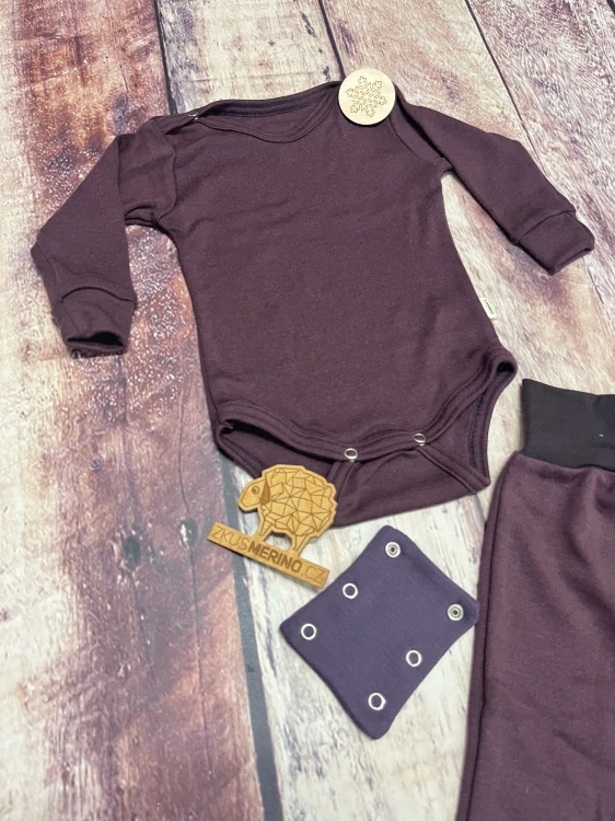 Rostoucí zimní MERINO komplet Lambio, DR - Fialový*