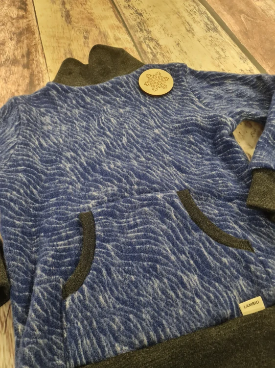 Mikina merino fleece se stojáčkem Lambio - Modré duny 