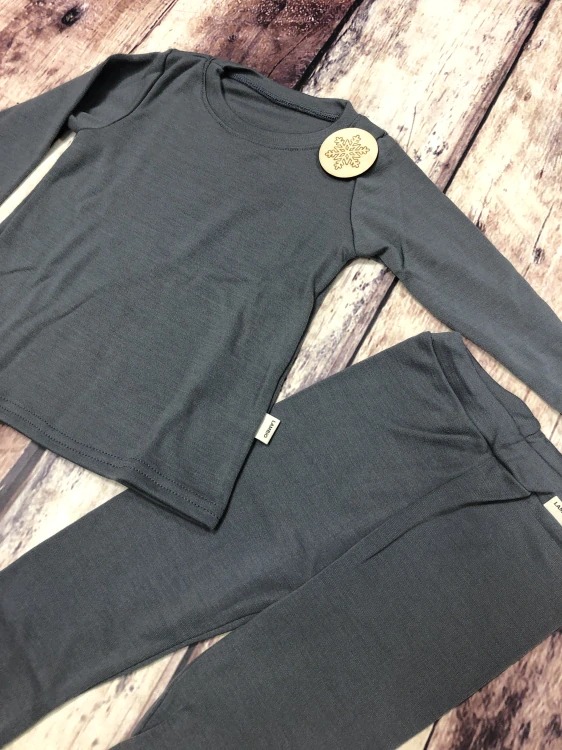 Zimní MERINO komplet / pyžamo Lambio - Šedý*