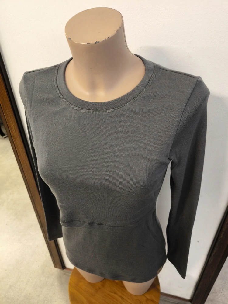 Dámské zimní MERINO kojící tričko ZM Basic, DR - Šedé