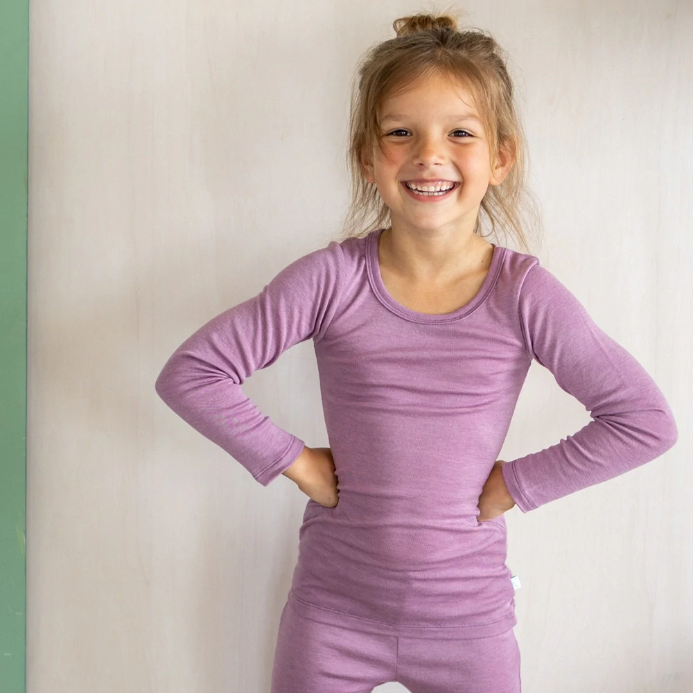 Merino/hedvábí tričko IoBio, DR - Mauve