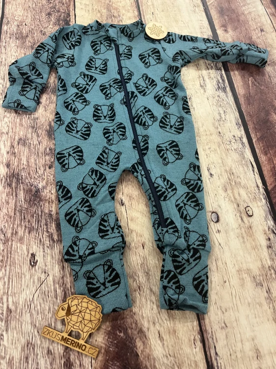 Rostoucí zimní MERINO overal Lambio, DR - Tygři