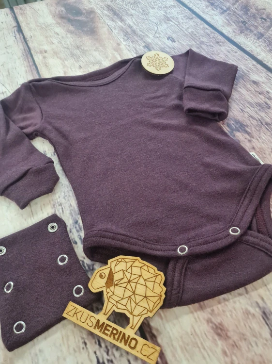 Rostoucí zimní MERINO body Lambio, DR - Fialové*