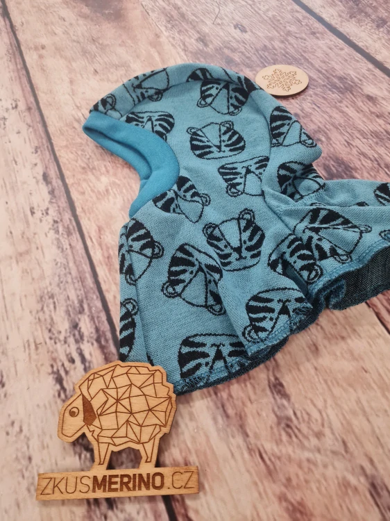 Zimní MERINO kukla Lambio - Tygři mořská zelená