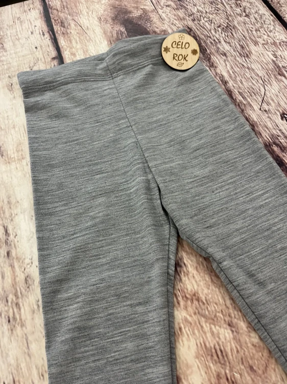 Dětské celoroční MERINO/LYCRA legíny ZM Basic - Šedé melé
