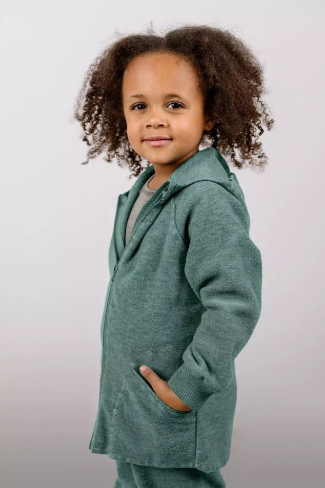 Merino bundička Engel, vařená vlna - Nefritová