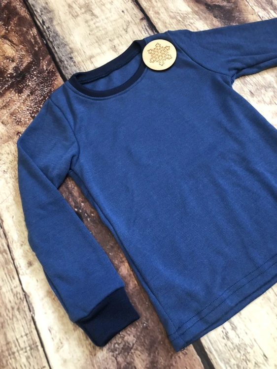 Zimní MERINO komplet / pyžamo Lambio - Středně modrá/navy*