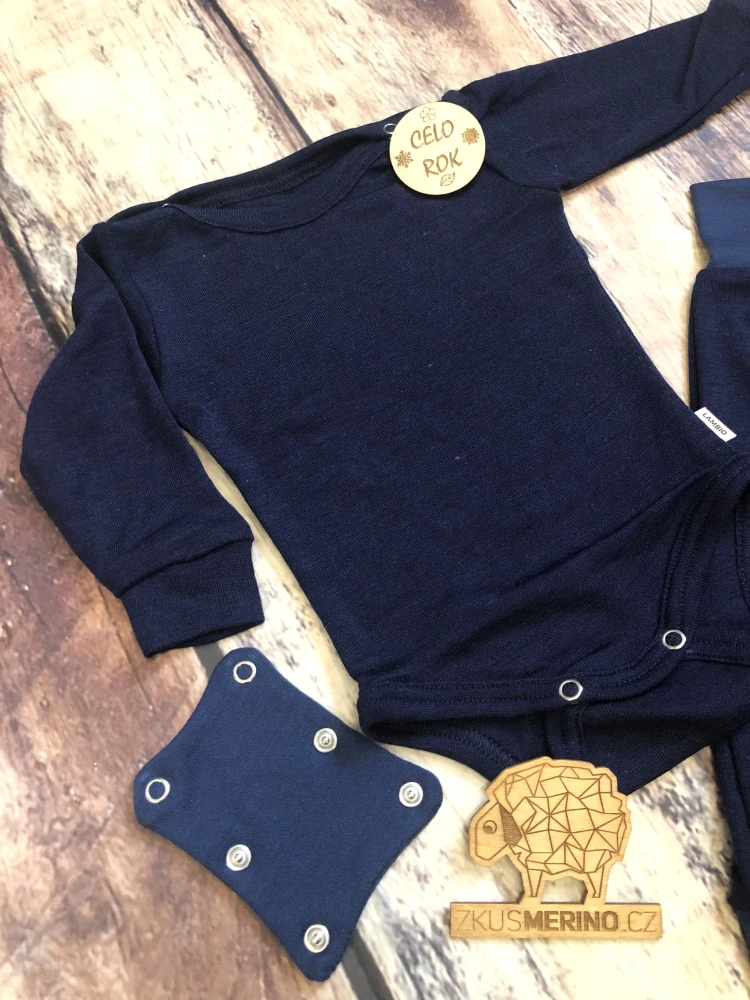 Rostoucí celoroční MERINO/HEDVÁBÍ komplet Lambio - Tmavě modrý