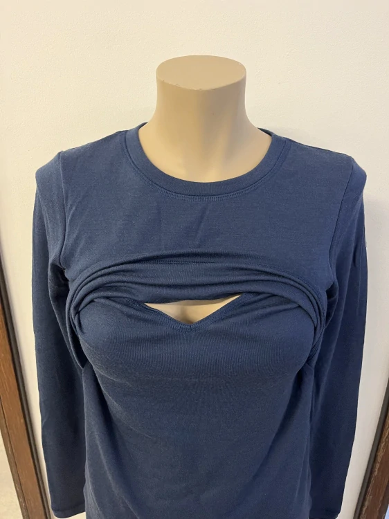 Dámské zimní MERINO kojící tričko ZM Basic, DR - Marine