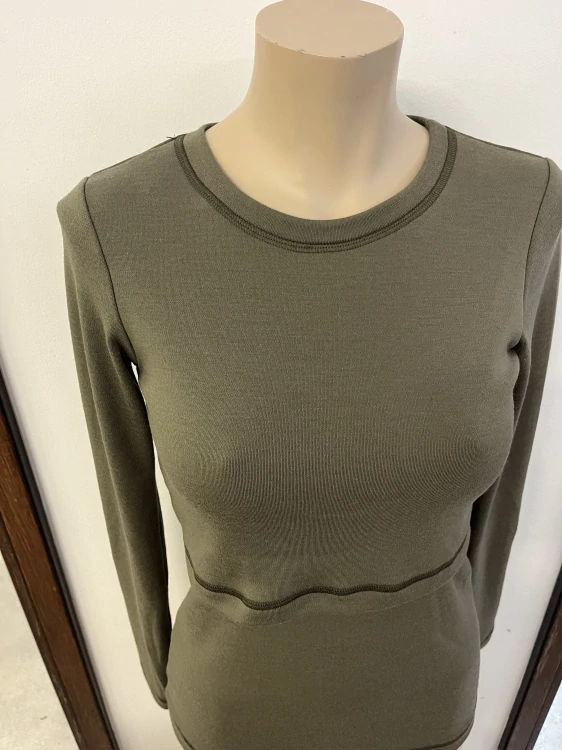 Dámské zimní MERINO kojící tričko ZM Basic, DR - Khaki