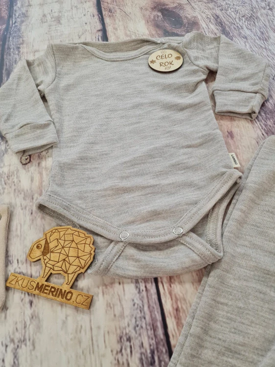 Rostoucí celoroční MERINO/HEDVÁBÍ komplet Lambio, DR - Pískový melír