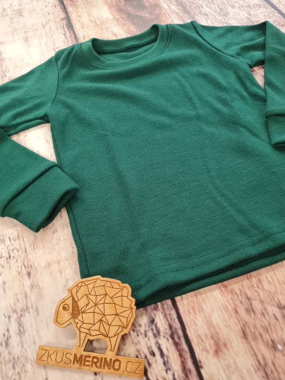Zimní MERINO tričko Lambio, DR - Lahvově zelená*