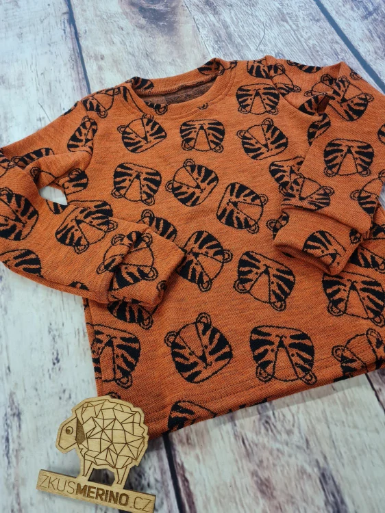 Zimní MERINO tričko Lambio, DR - Tygři oranžoví*