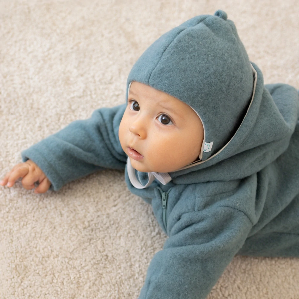 Čepice Iobio merino-fleece zavazovací - Sage Green