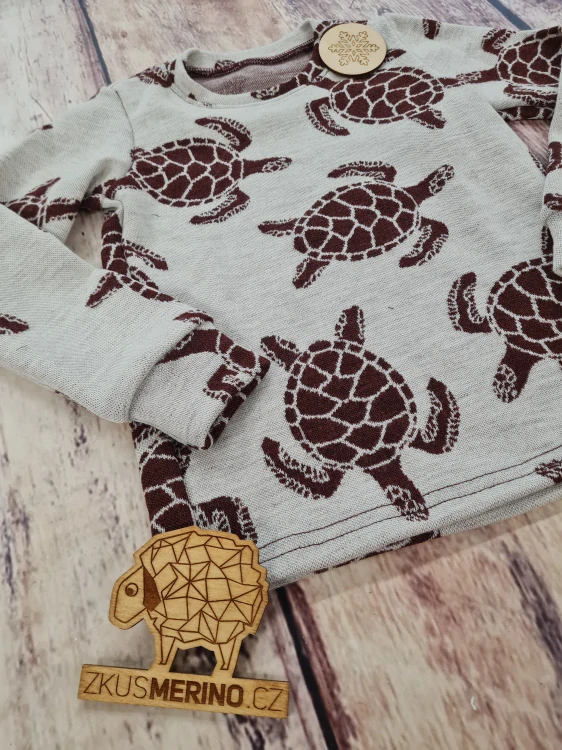 Zimní MERINO tričko Lambio, DR - Želvy rubín*