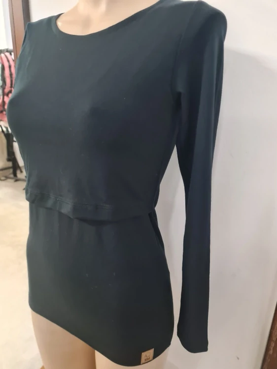 Dámské zimní MERINO/LYCRA kojící tričko ZM Basic, DR - Černé