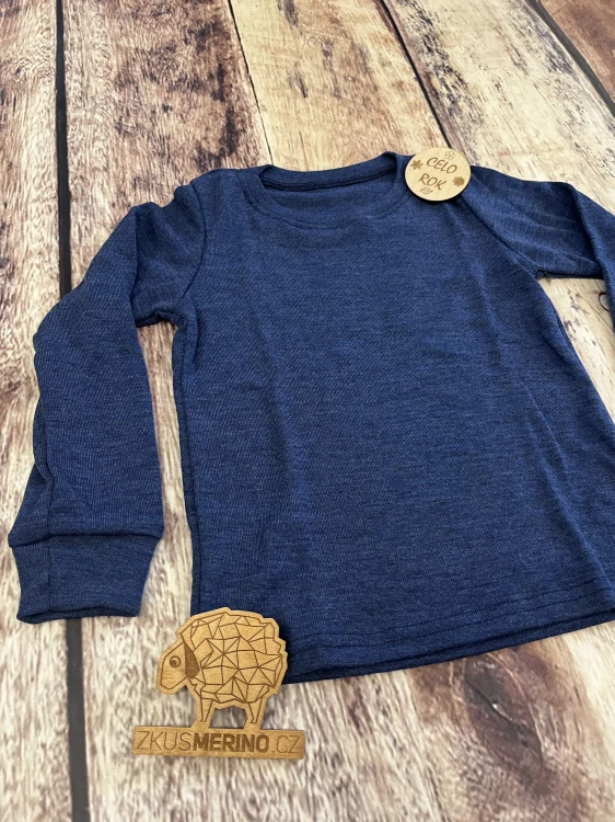 Celoroční MERINO tričko Lambio, DR - Modrá light