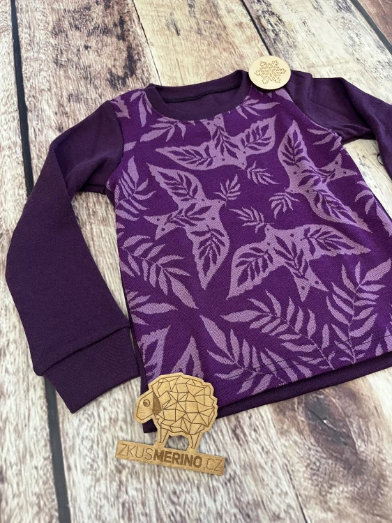 Zimní MERINO tričko Lambio, DR - Fialové holubičky/lilková*