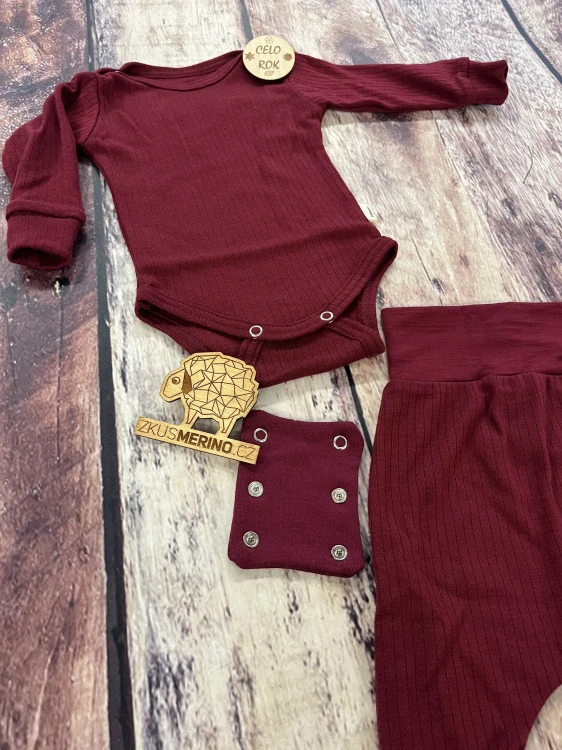 Rostoucí celoroční MERINO komplet Lambio, DR - Javorové žebro*