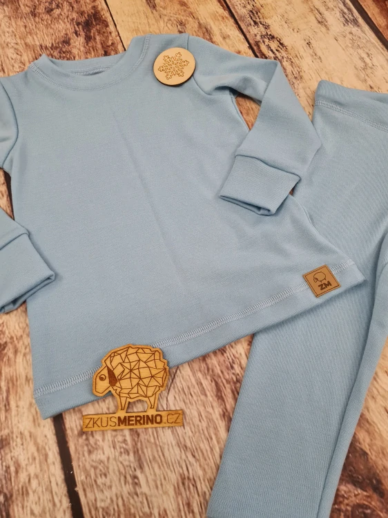 Zimní MERINO komplet / pyžamo ZM Basic - Mentol