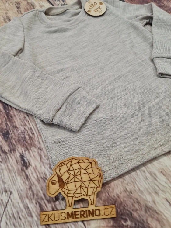 Celoroční MERINO/HEDVÁBÍ tričko Lambio, DR - Pískový melír*