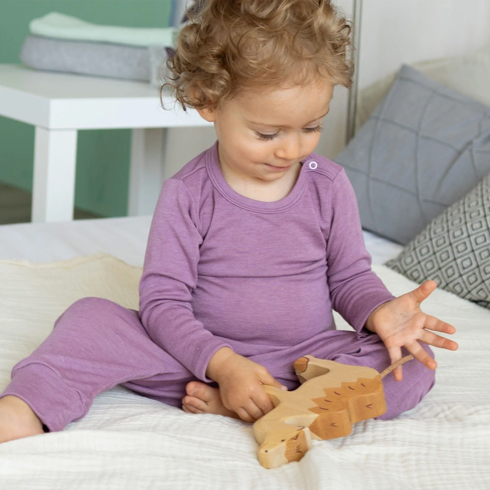 Merino/hedvábí body IoBio, dl.rukáv - Mauve