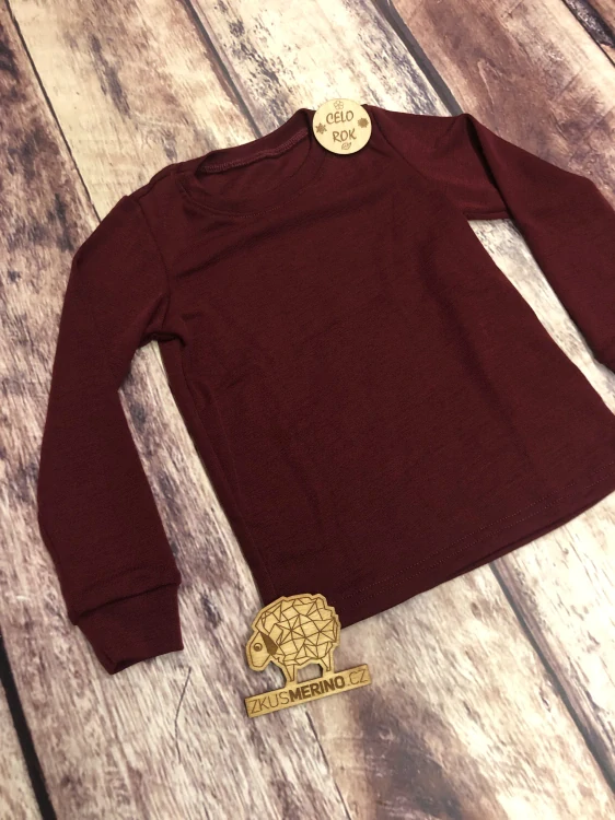 Celoroční MERINO tričko Lambio, DR - Bordó