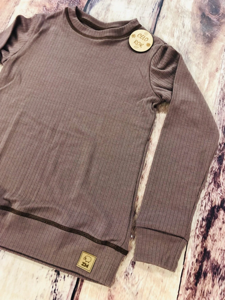 Celoroční junior MERINO tričko ZM Basic se spodním lemem, DR - Zinek žebro