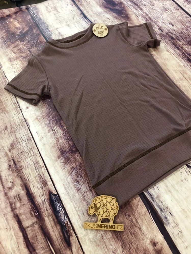 Celoroční junior MERINO tričko ZM Basic se spodním lemem, KR - Zinek žebro