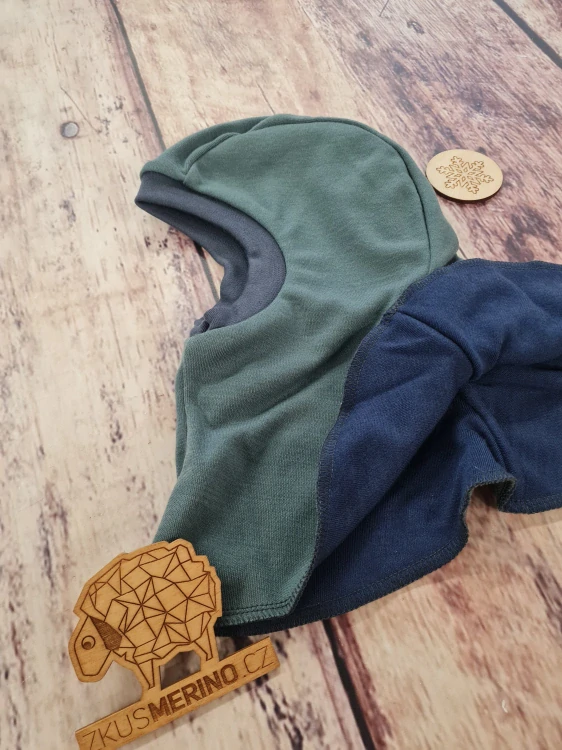 Zimní dvouvrstvá MERINO kukla Lambio - Šalvěj/navy