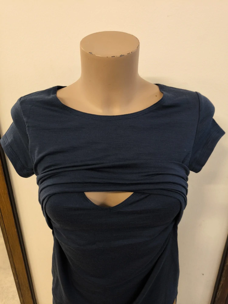 Dámské celoroční MERINO/LYCRA kojicí tričko ZM Basic, KR - Tmavě modré