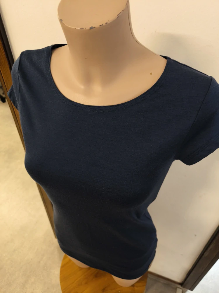 Dámské celoroční MERINO/LYCRA tričko ZM Basic, KR - Tmavě modré