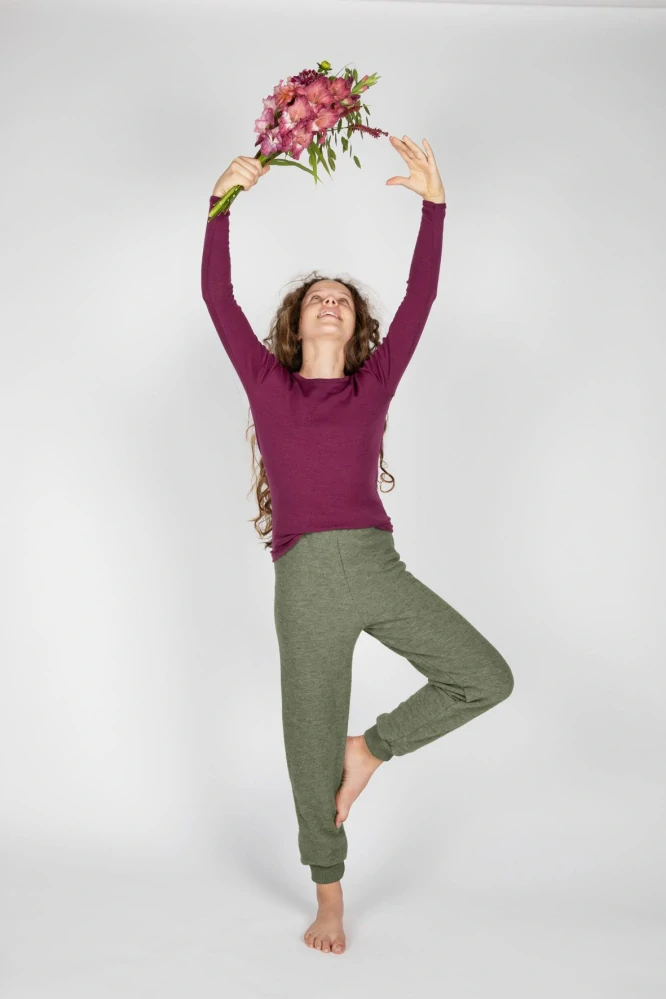 Merino/hedvábí JUNIOR tričko Engel, DR - Orchidej